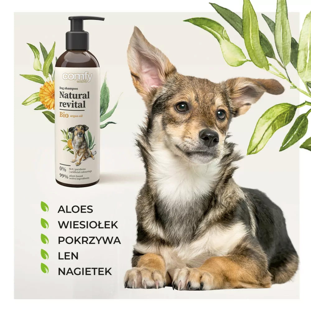 Comfy Natural Revital Szampon Dla Psa Wzmacniający Dla Zdrowej Sierści I Skóry 250ml